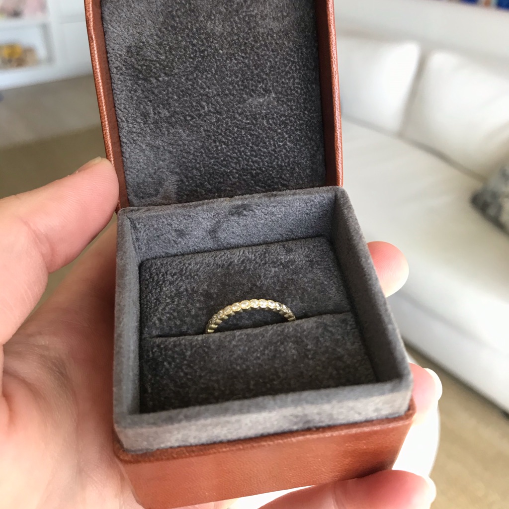 18k Yellow Gold Baby Bezel Ring